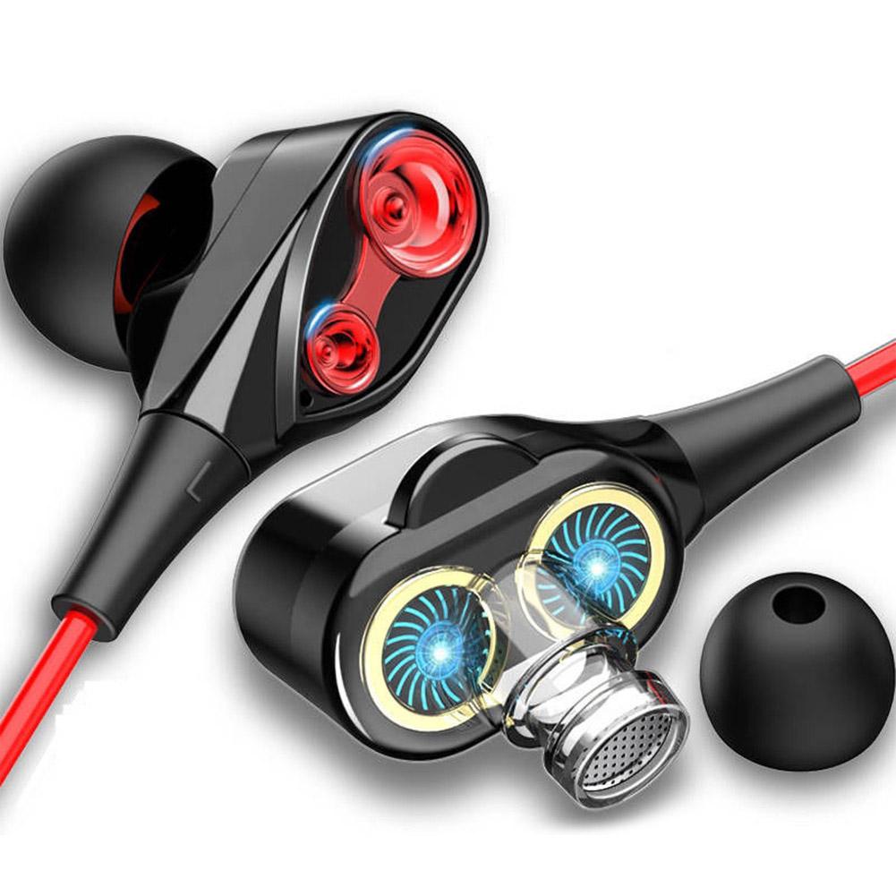 Dual Drive Stereo Bekabelde Oortelefoon In-Ear Sport Headset Met Microfoon Oordopjes Mini Earphonesmoving Coil Iron 3.5Mm Universele oortelefoon