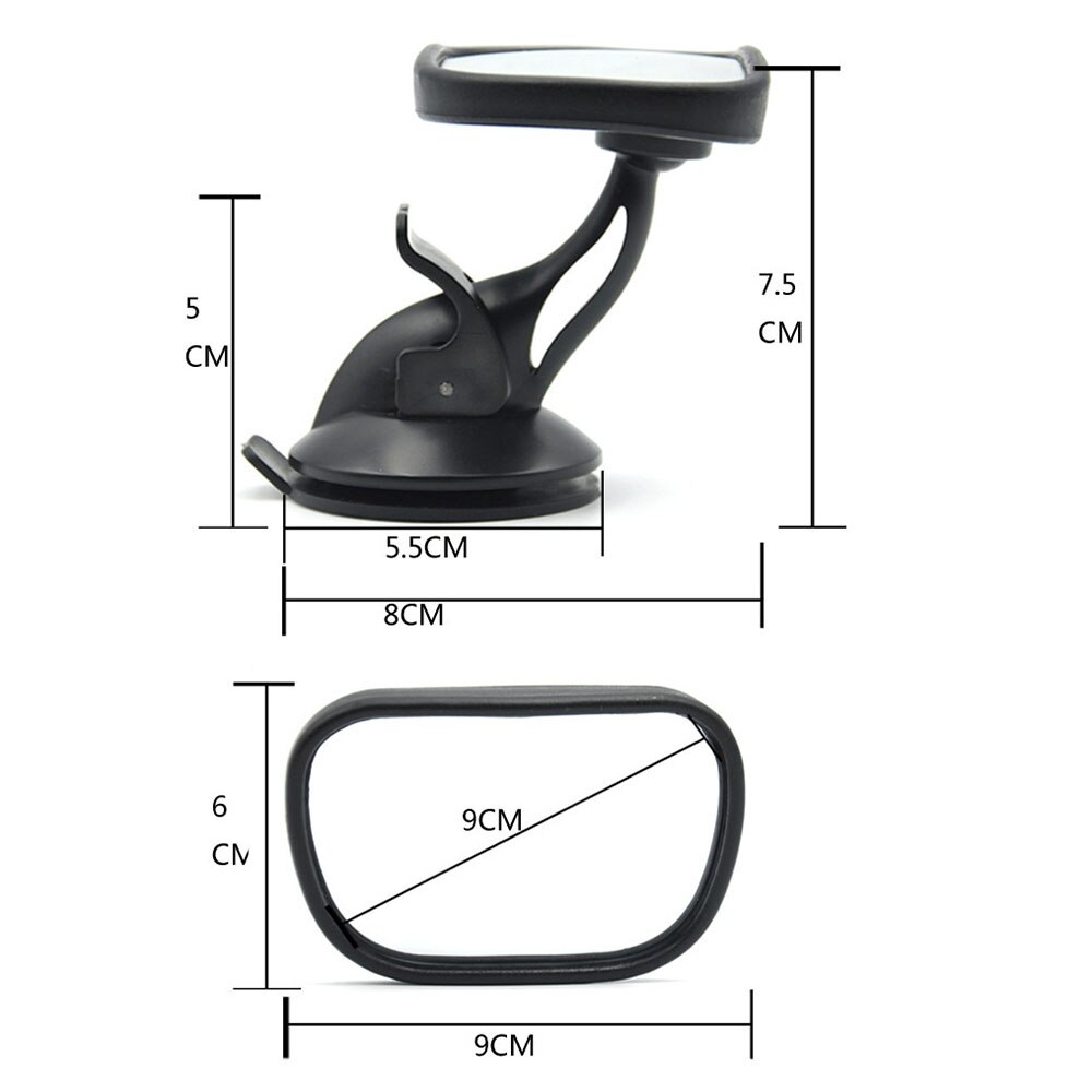 Clip on Rear view mirror Suction Interior Inside Back Mount Set Car Auto