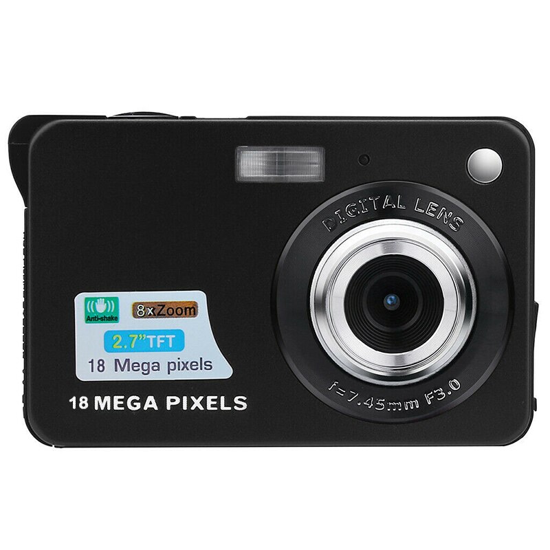 2.7 inch tft lcd hd scherm digitale camera anti-shake gezichtsdetectie camcorder  uy8: Zwart