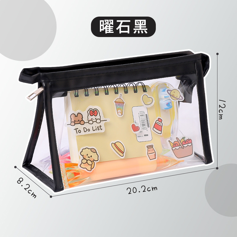 6 Layers Large Capacity Pencils Bag Aesthetic Pen Stationery Supplies Transparent Zipper Pouch for School Girl Pen Case: Gold