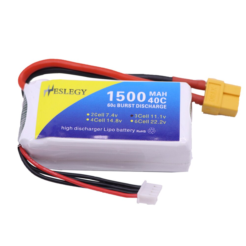 Batterie LiPo 11.1 V 1500mAh 3S T/XT60/JST, prise pour WLtoys V950 Rc, accessoire voiture hélicoptère avion 11.1 V
