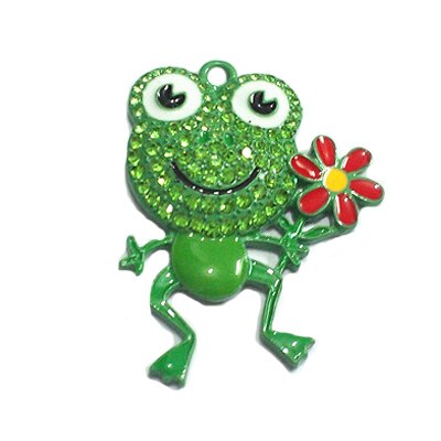 Lot de 10 pendentifs en forme de grenouille pour collier de pâques, 45x35mm, (choisissez la couleur en premier): ElectrophoresisGreen