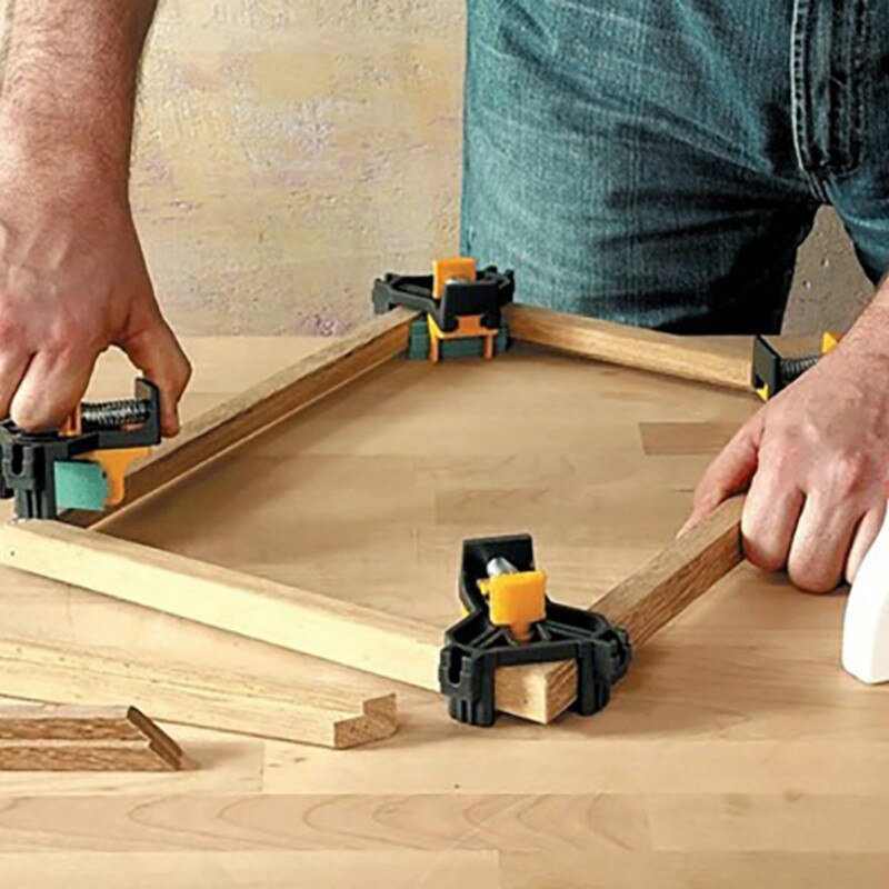 4Pcs Woodworking Corner Clip 90 Degree Photo Frame Right Angle Clamp Fixing Clips Picture Frame Corner Clamp Furniture Repaire