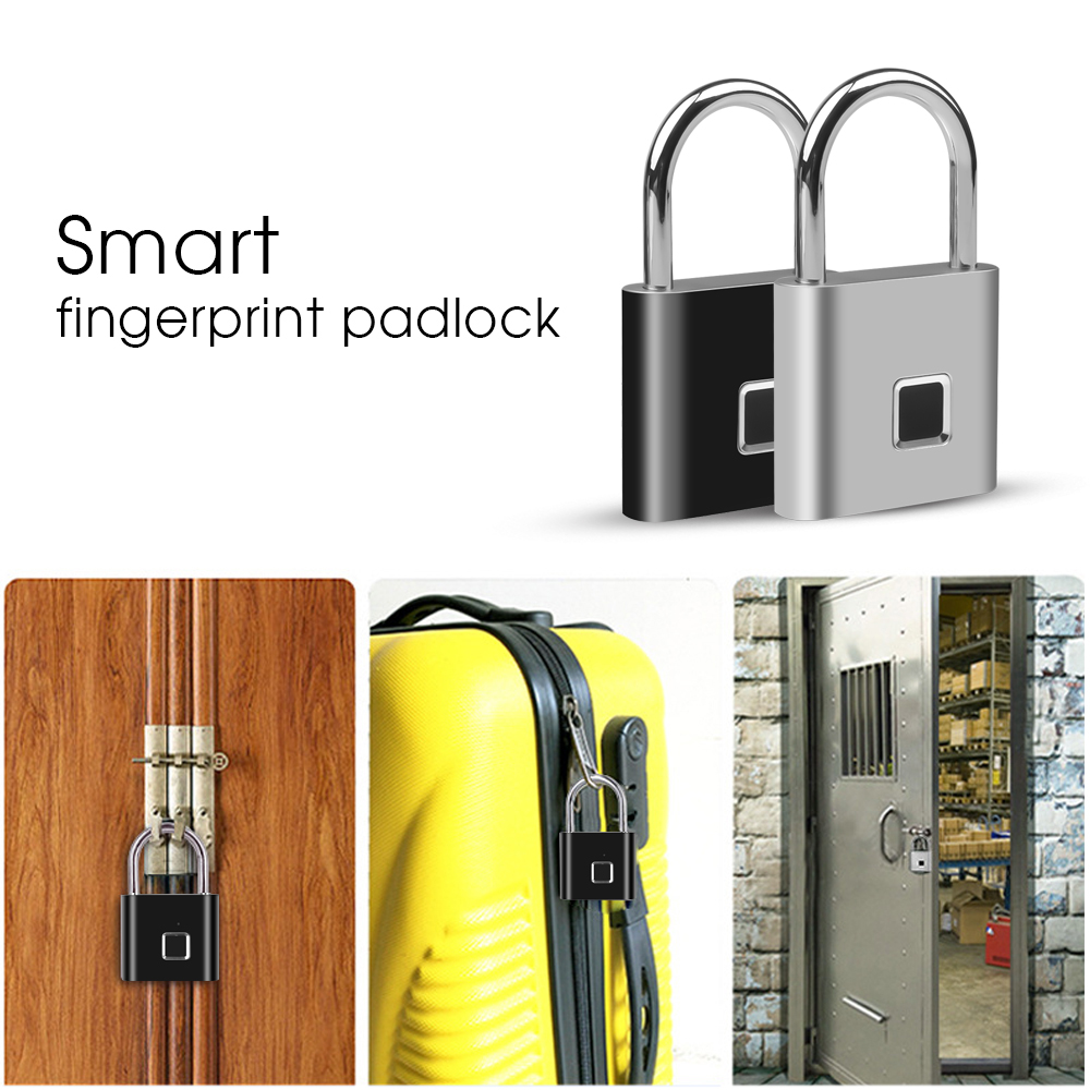 Smart lock nøglefri fingeraftrykslås  ip65 vandtæt cerradura inteligente tyverisikring hængelås dør bagage sag lås