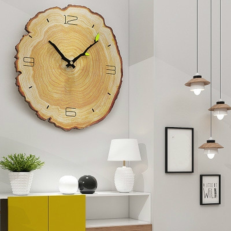 12 Inch Vintage Wooden Clock Cafe Office Home Kitchen Wall Decor Silent Clock Art Large Wall Clock Home Wall Clock