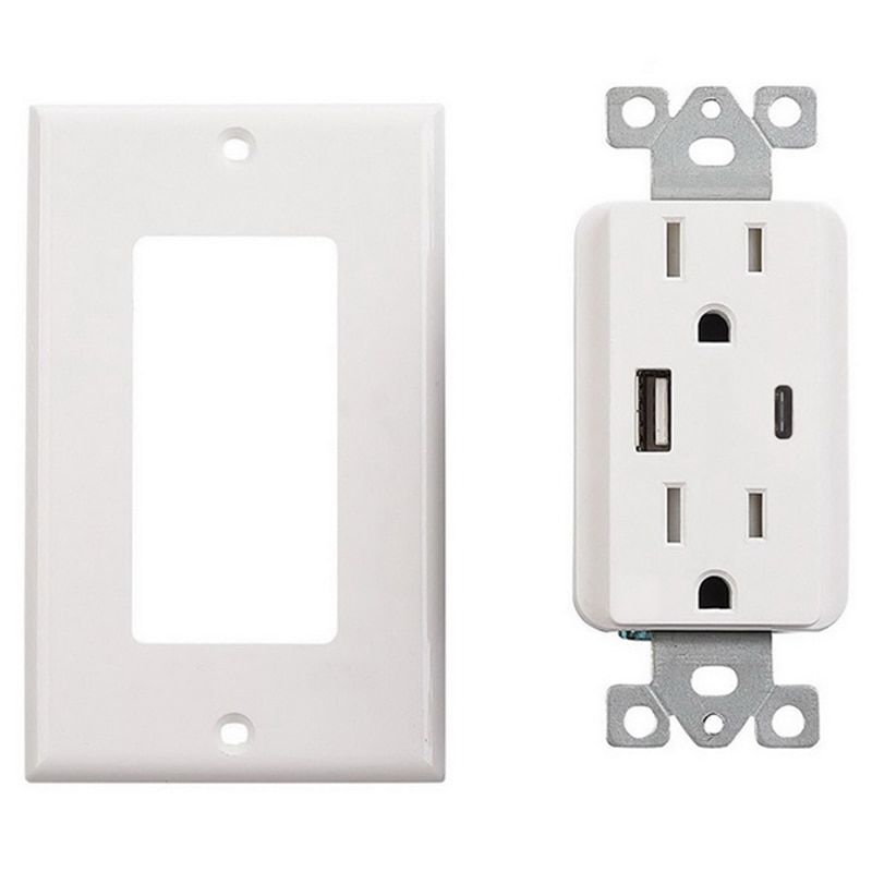 Us amerikansk standard 4.8a vægstik usb type a type c lade strømadapter udtag universal stik, tr beskyttelse, hurtigopladning