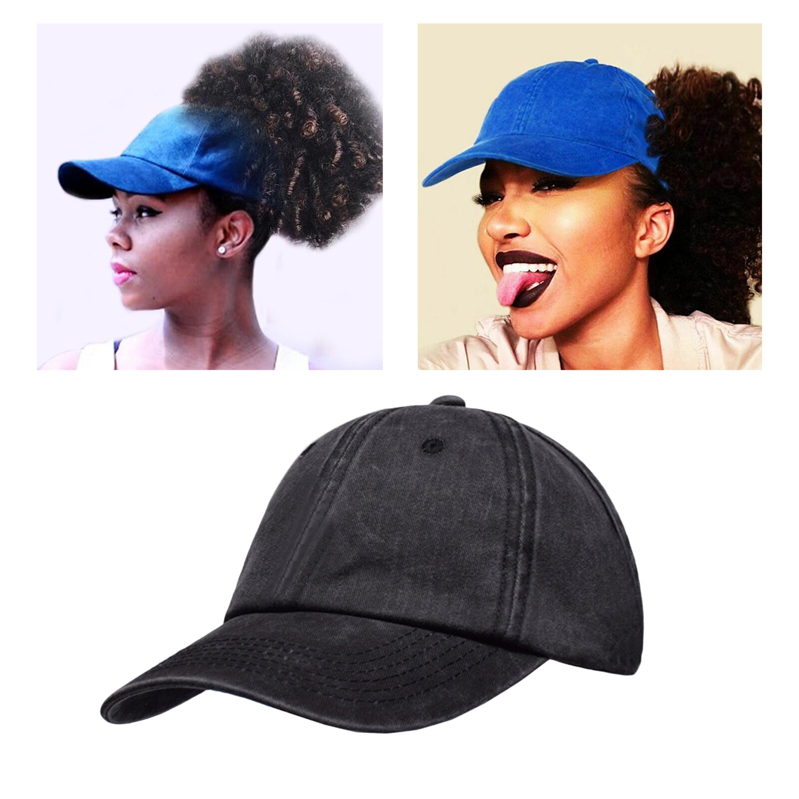 Hår rodet knold hestehale baseball hat puff hestehale høj rodet knold kasket krøllet hår rygløs hestehale hat til kvinder