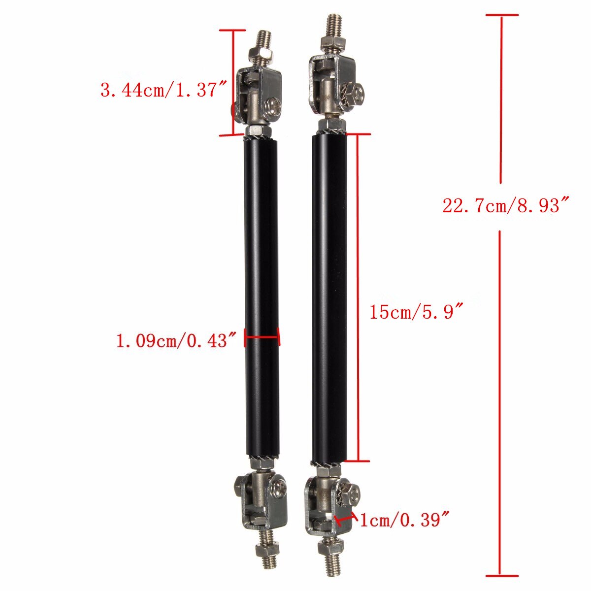 2 stk universal bil foran bagkofanger beskytter splitter stang støtte justerbar