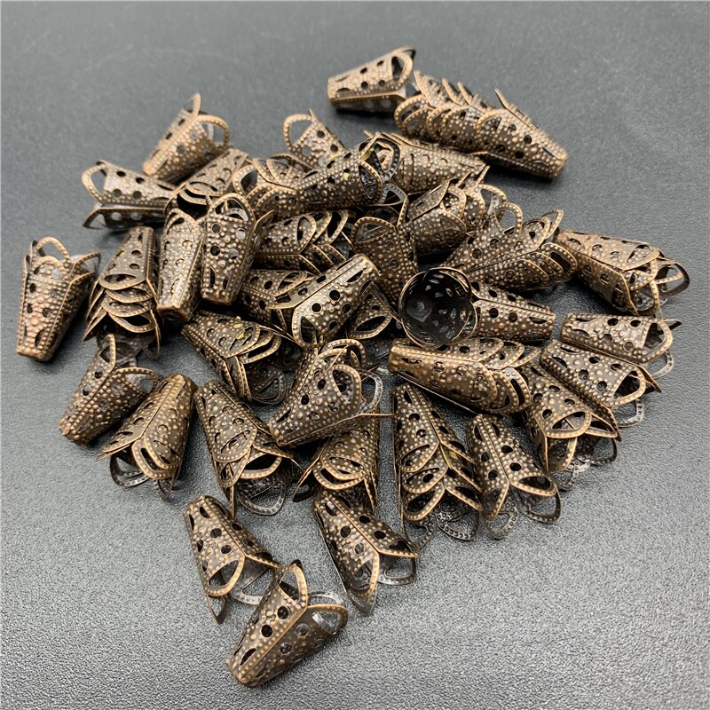 50 sztuk 17x10mm ocena biżuteria koraliki ze stopu czapka starożytnych uroki kształt kwiatu wisiorek dla tworzenia biżuterii kolczyki DIY naszyjnik