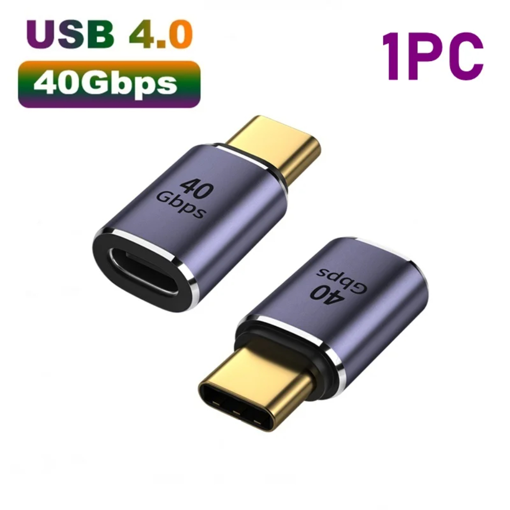 NNBILI USB 4.0 PD 100W 8K 60Hz Ładowarka Złącze do 40Gbps Szybki adapter USB C OTG w kształcie litery U Prosty kątowy adapter męski na żeński: YELLOW