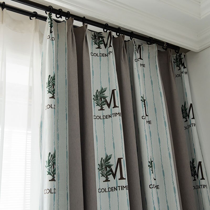 Bei ou gentry, tela de cortina Jacquard de hilo de rayas verticales teñidas, rayas de Color mediterráneo, para sala de estar, biblioteca, cortina, acabado