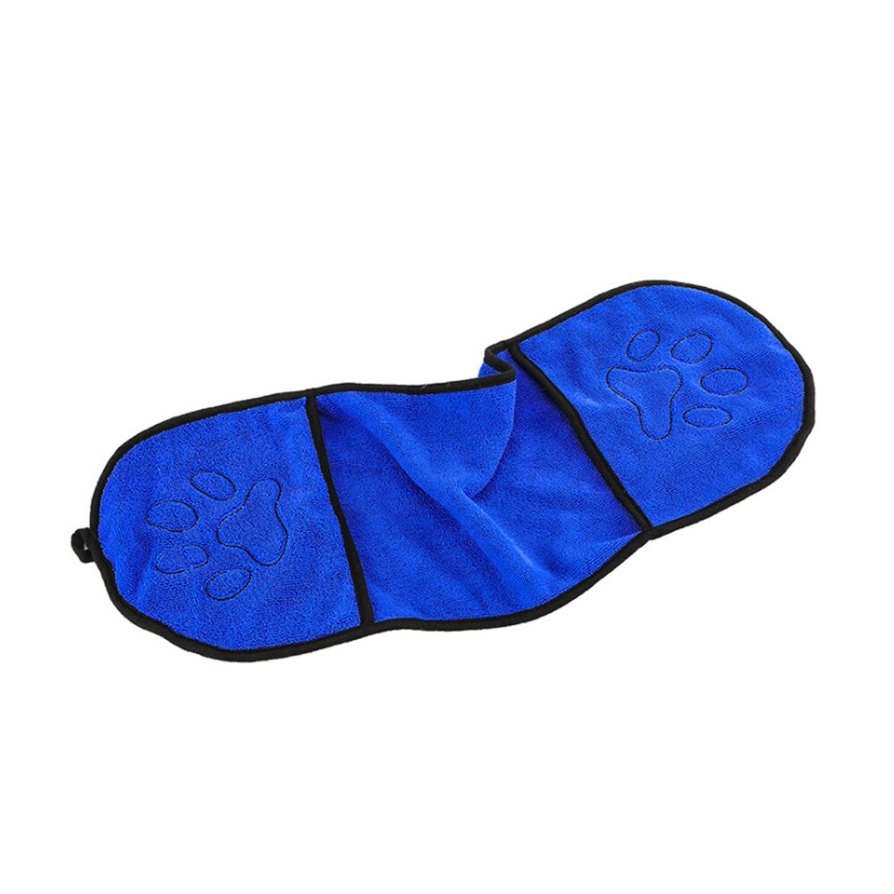 Super Absorberende Huisdier honden handdoek Microfiber Hond Badhanddoek Huisdier Drogen Handdoek Deken Met Pocket Voor Kleine Medium Grote Honden perros: Blue