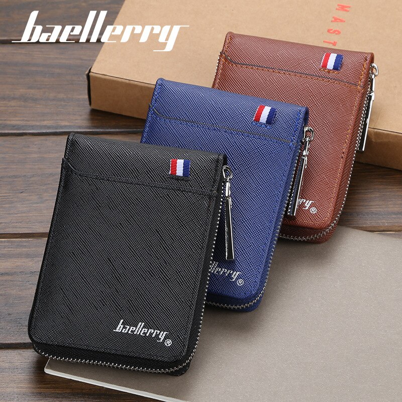 Baellerry heren leren portemonnee met rits, kaarthouder, bankpashouder, muntvakje, portemonnee, rijbewijs, creditcard, clutch,  xb06