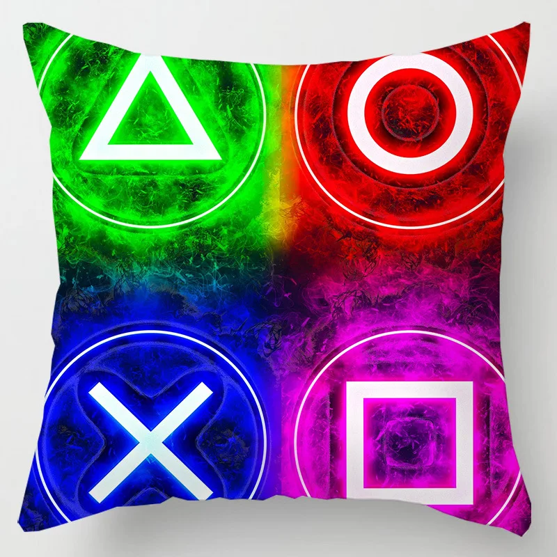 Taie d'oreiller carrée Style ventilateur de jeu TV, décoration d'intérieur, housse de coussin, Anime, , poignée de Gamer imprimée, 45x45, pour enfants: 470*1500mm / Gris clair