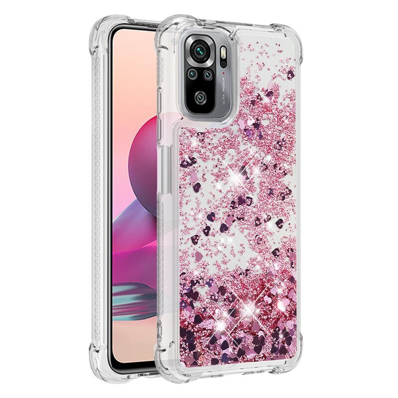 Dla Redmi uwaga 10 S przypadku mody Quicksand Glitter ciecz skrzynka dla Xiaomi Redmi uwaga 10 S telefon pokrywa Redmi Note10s 10 S Coque: Redmi Note 10 4G / B9