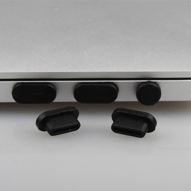 Anti wtyczki przeciwpyłowe pokrywa dla MacBook Air 13 "2018/MacBook Pro 2018 2017 2016 A1708 A1706 A1989 A1990 A1534 Port wtyczki pokrywa zestaw: Black