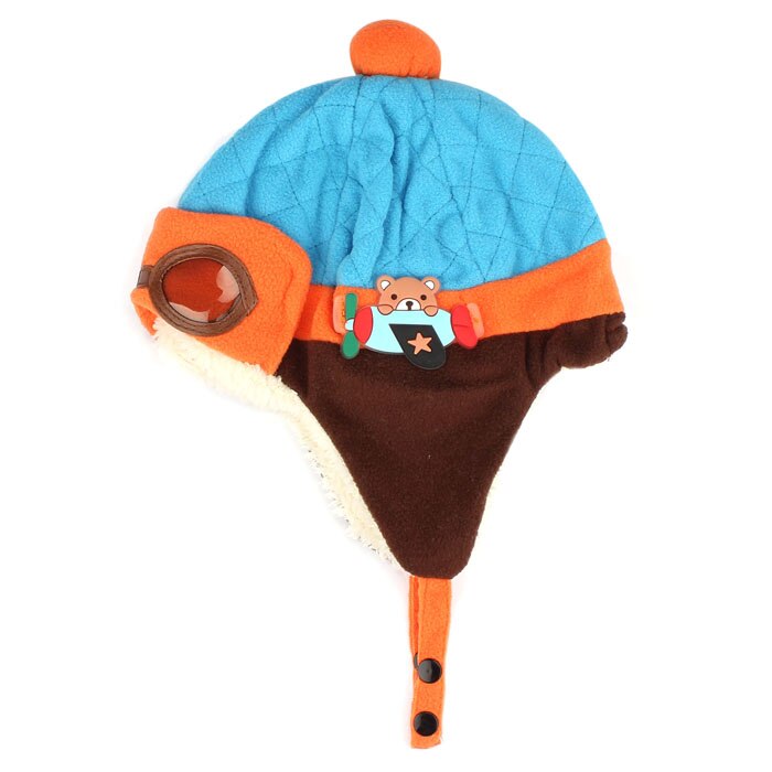 Baby Jongens Winter Warm Cap Hat Beanie Pilot Haak Oorklep Hoeden baby zachte Katoenen cap kerstcadeaus laagste prijs: Blue