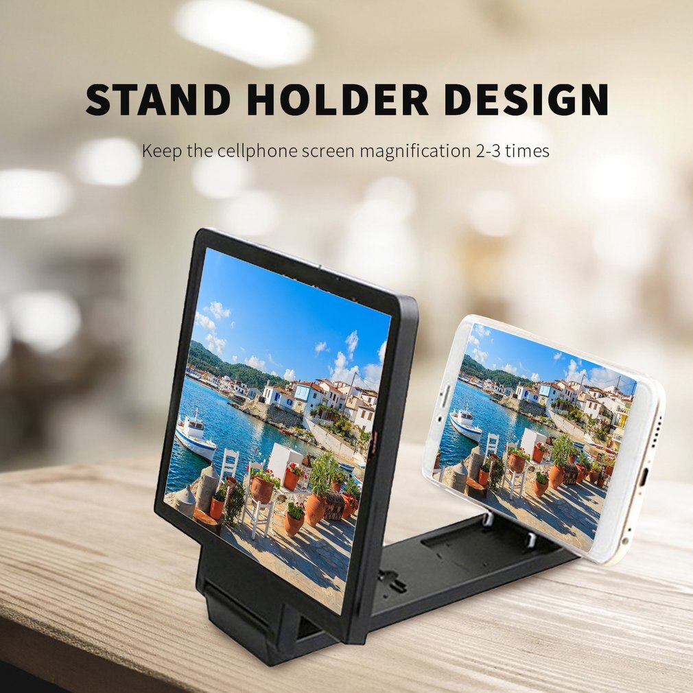 Mobile Phone Screen Magnifier Eyes Protection Display 3D Video Screen Amplifier Folding Enlarged Expander Stand LESHP