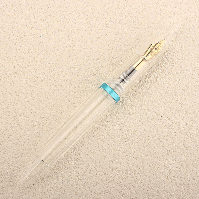 Nowe pióro wieczne Przezroczysta zakraplaczka EF F M Stalówki Pióro atramentowe Biuro szkolne Długopisy robić pisania Prezenty świąteczne z oryginalnym pudełkiem: Burgundowy / MF