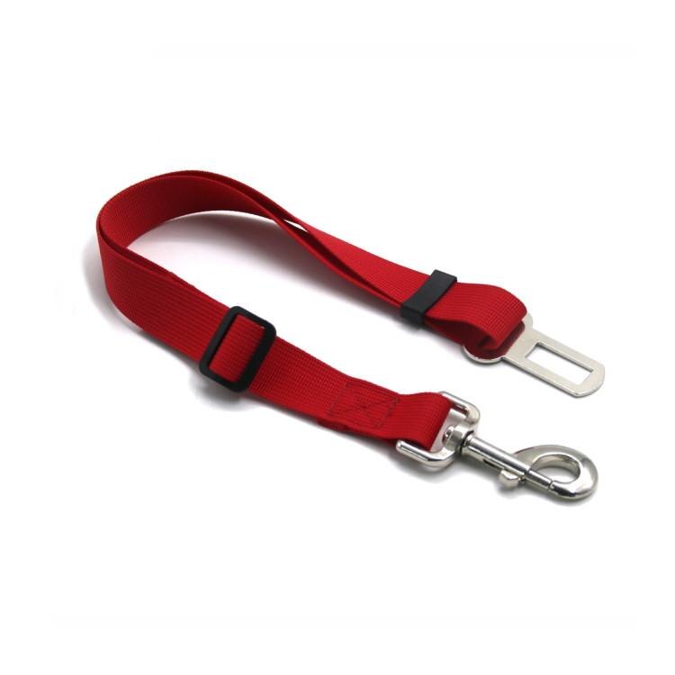 Veilig Rijden Huisdier Autogordel Nylon Ajustable Kat Hond Harnas Leiband Pet Seat Belt Travel Clip Voor Medium kleine Hond: red