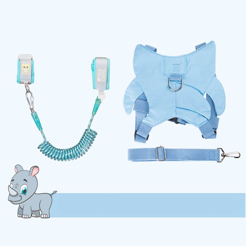 Pasek dla dziecka lina Outdoor Walking smycz na rękę opaska anty-zgubiona opaska dla dzieci chroniący przed zgubieniem Link na nadgarstek maluch smycz szelki bezpieczeństwa: rhinoceros / 2.5M