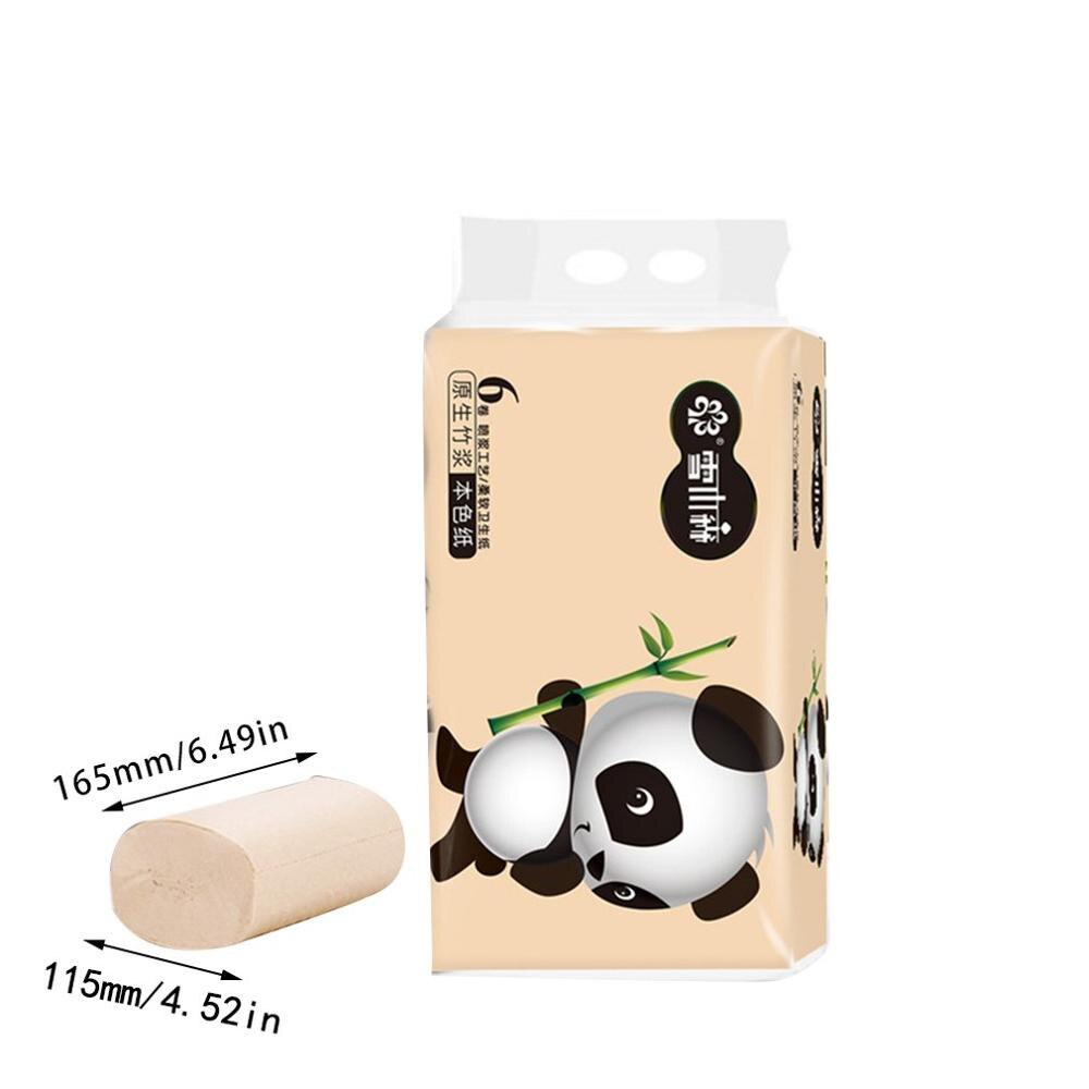 bamboo pulp roll paper 6pcs / bag Household natural bamboo pulp roll paper can be wet water without paper scraps