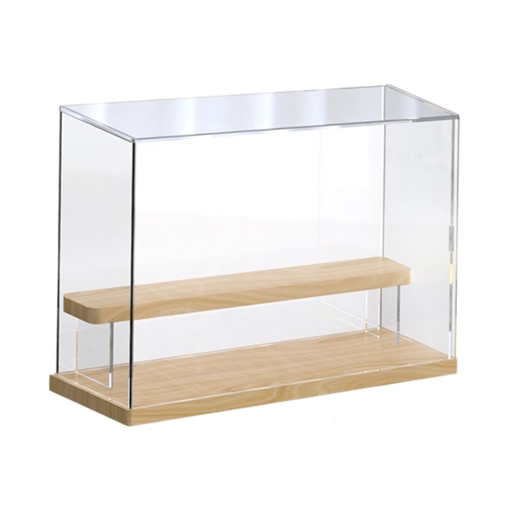 Clear Acrylic Riser Display Case Stand Storage Organizer for Figures Toy: 2 Layers B