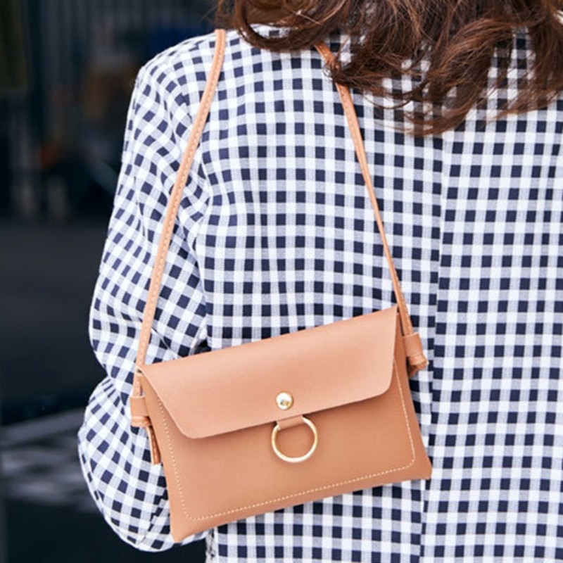 Womens Girl Lady Leuke Mini Crossbody Schoudertas Pu Lederen Dames Hand Tassen Portemonnee Handtas Bolsas Feminina: 4khaki