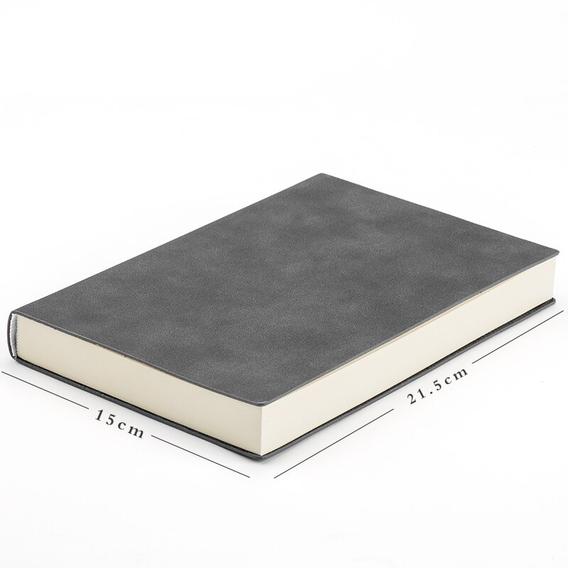 RuiZe faux leather diary notebook thick paper white blank pages sketchbook A5 office notepad vintage note book agenda soft cover: gray