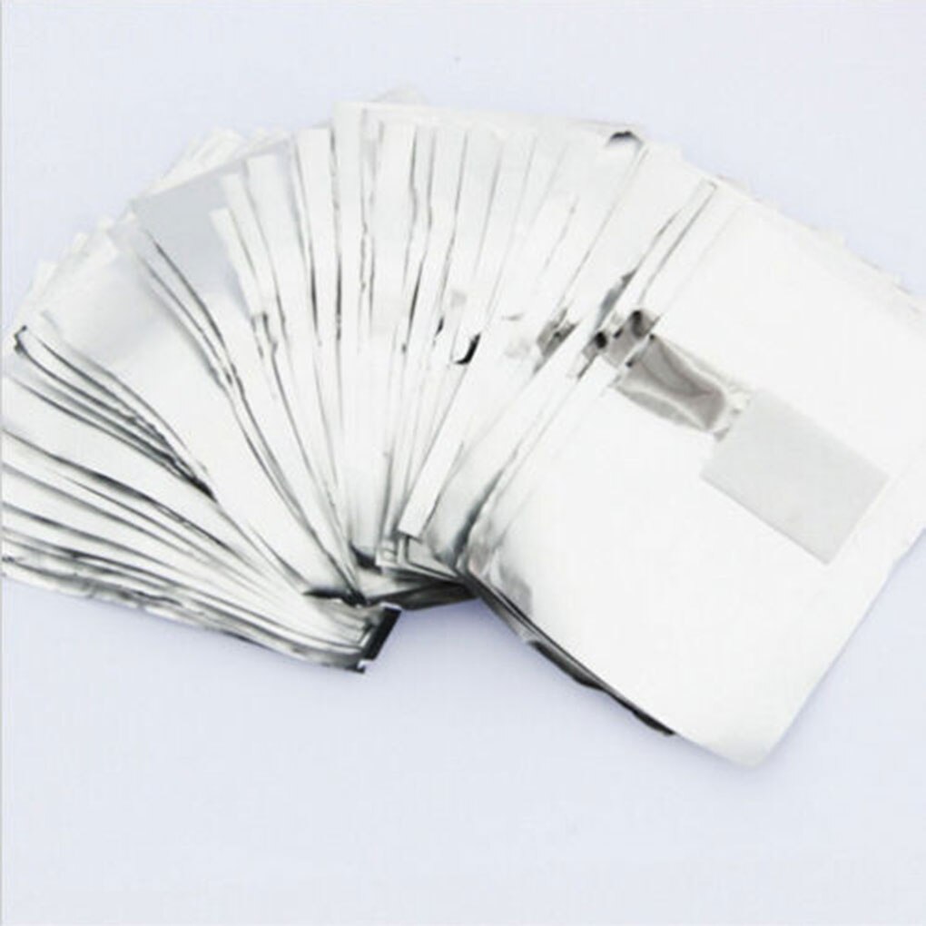 100Pcs Aluminium Nail Folie Wraps Wattenschijfje Nail Art Soak Off Remover Gel Polish Acryl Removal Tools