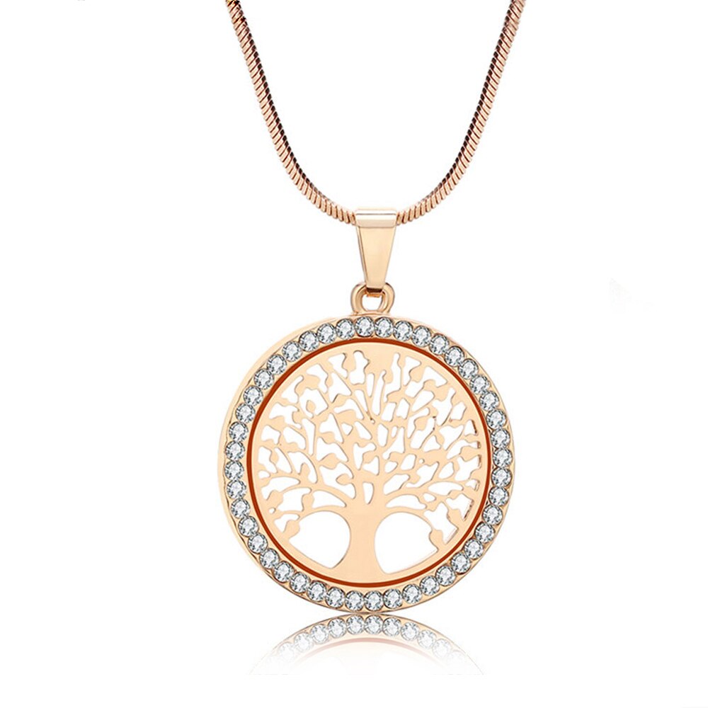 Collier Rond Arbre De Vie En Cristal Pour Femmes - Neuf Avec étiquettes - Bijou Spirituel