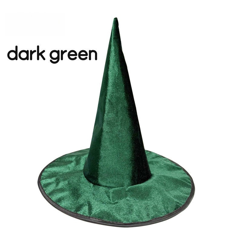 Sombrero de Halloween, sombrero de bruja verde, gorra mágica para Cosplay, bosque verde, cuento de hadas, dibujos animados, accesorios de ropa DIY: verde