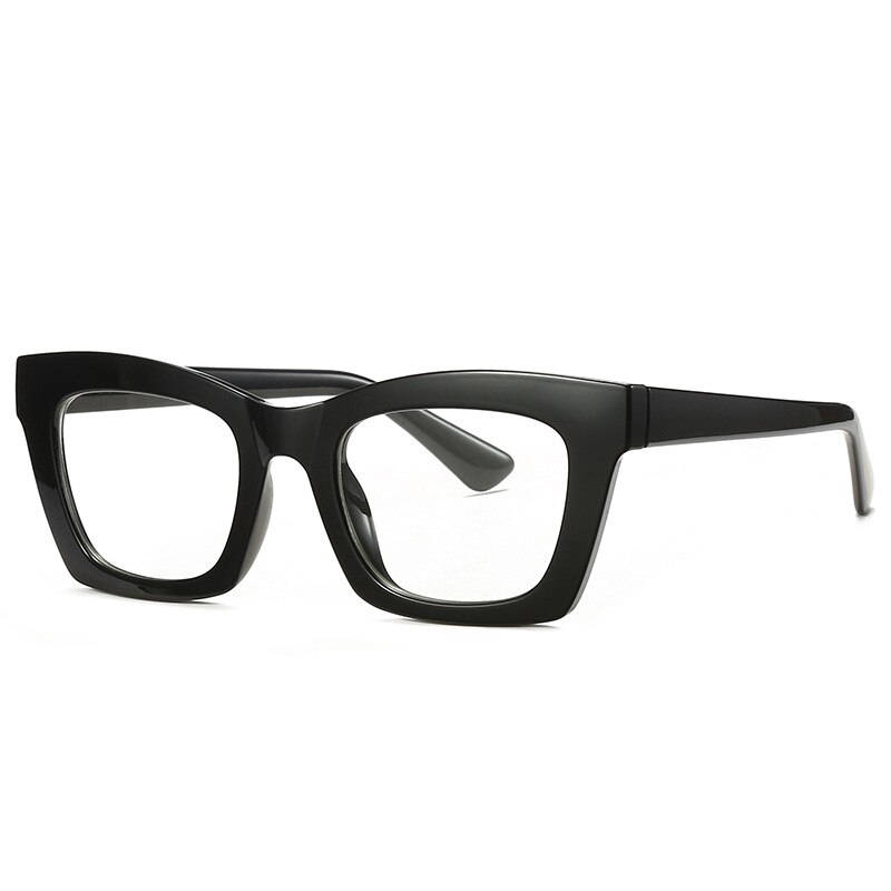 49524 TR90 Anti Blue Glasses Frames Cat Eye Retro Men Women Optical Computer Glasses: C1Black