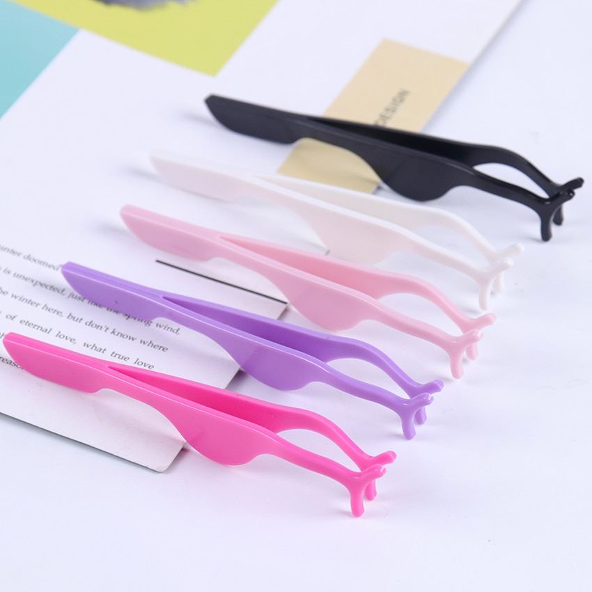 1PC Falsche Wimpern Pinzette Falsche Wimpern Applikator Wimpern Verlängerung Curler Zange Hilfs Klemme machen-hoch Zange Werkzeuge