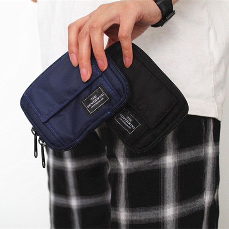Japanske mænds nylon pung lynlås korte punge ungdoms mini punge unisex håndtaske