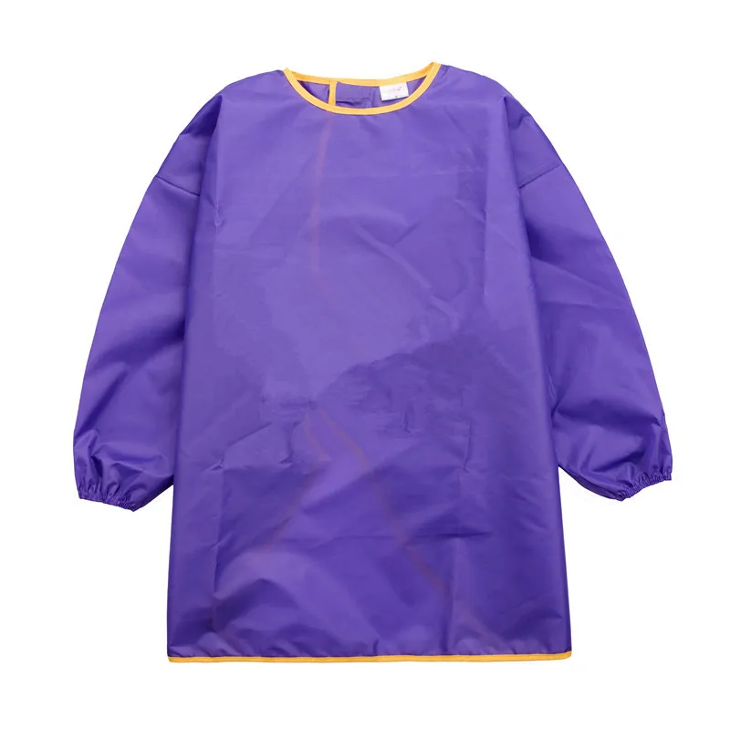 Delantal impermeable de manga larga para niños, arte escolar, pintura artesanal, cocina, cocinero, bebé, niña, alimentación, bata, dibujo DIY: M / Morado