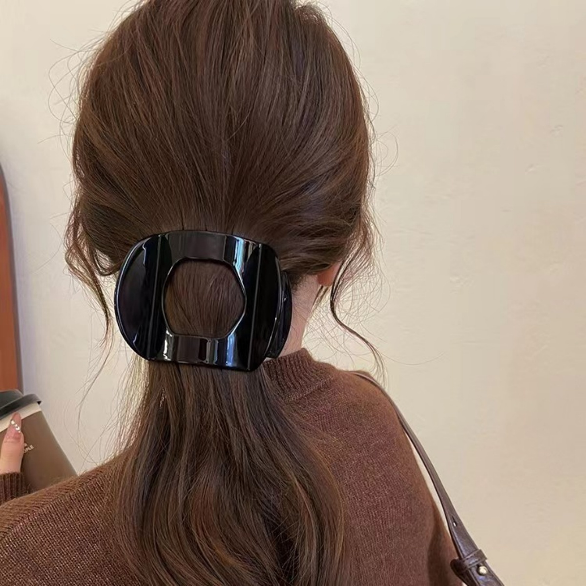 Clip de pelo de ácido acético coreano, accesorios para el cabello, Clip de cuchara con estampado de leopardo para mujer, Clip de pelo de primavera con cola de caballo baja, 1 ud.