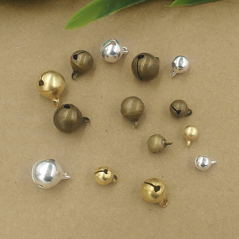 100Pcs Small Bell Beads Charms Christmas Jingle Bell Craft Decor Supplies For Diy Jewelry Findings Brass Material(Never Rust)