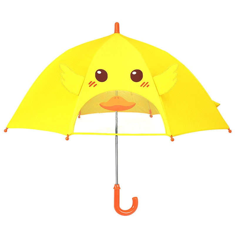 Paraguas pequeño de pato amarillo para niños, sombrilla de ventana transparente pequeña para niños y niñas, paraguas para guardería