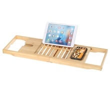 Retractable Bathtub Storage Rack Bath Bathtub Shelf Bridge Tub Tools Tray Rack Wine Glass Book Phone Tablet Holder