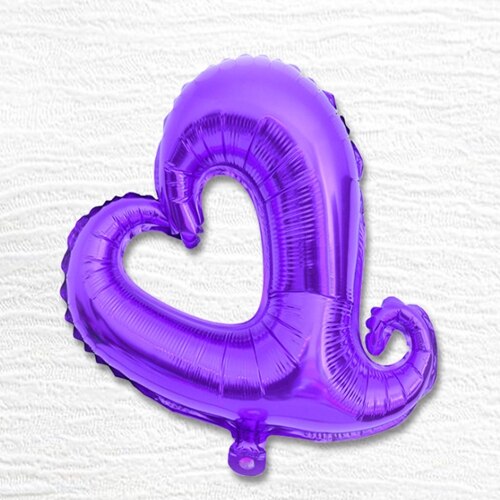 50 stk / lot 18 tommer helium aluminiumsfolie balloner 18 "hjerteform hule kærlighed fersken hjerte ballon til bryllupsfest indretning: Lilla