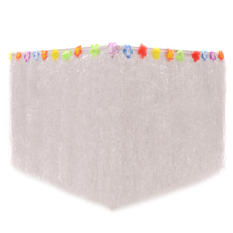 Table Skirt For Tropical Hawaiian Party Decorations Beach Party Decorations Supplies Adult's Kid's Birthday Table Cover Decor: White