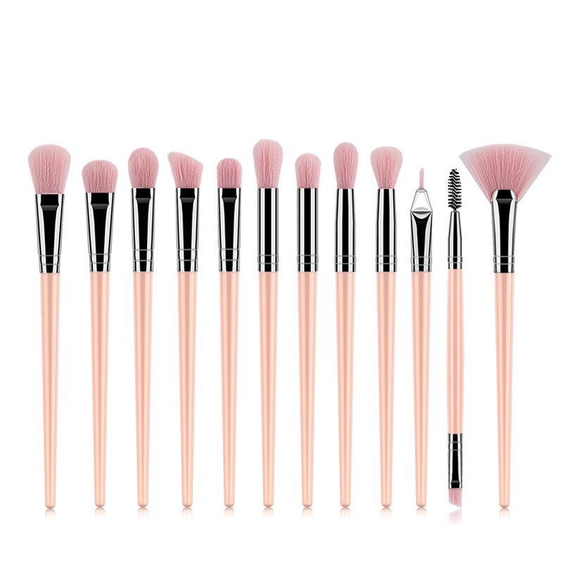 Make-Up Kwasten Set 1-12Pcs Oogschaduw Blending Eyeliner Wimper Wenkbrauw Make Up Kwasten Professionele Oogschaduw Borstels