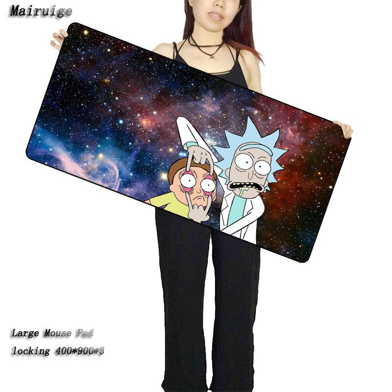 Mairuige Funny Morty Anime Large Gaming Mouse Pad Computer Gamer Mausepad Keyboard Lock Edge Notebook Laptop Mats 30x80cm