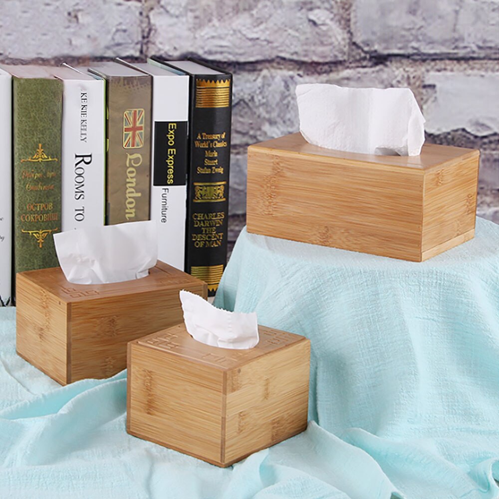 Tissue Box Types Retro Bamboo Tissue Box for Home Office Desktop Wo... – Grandado