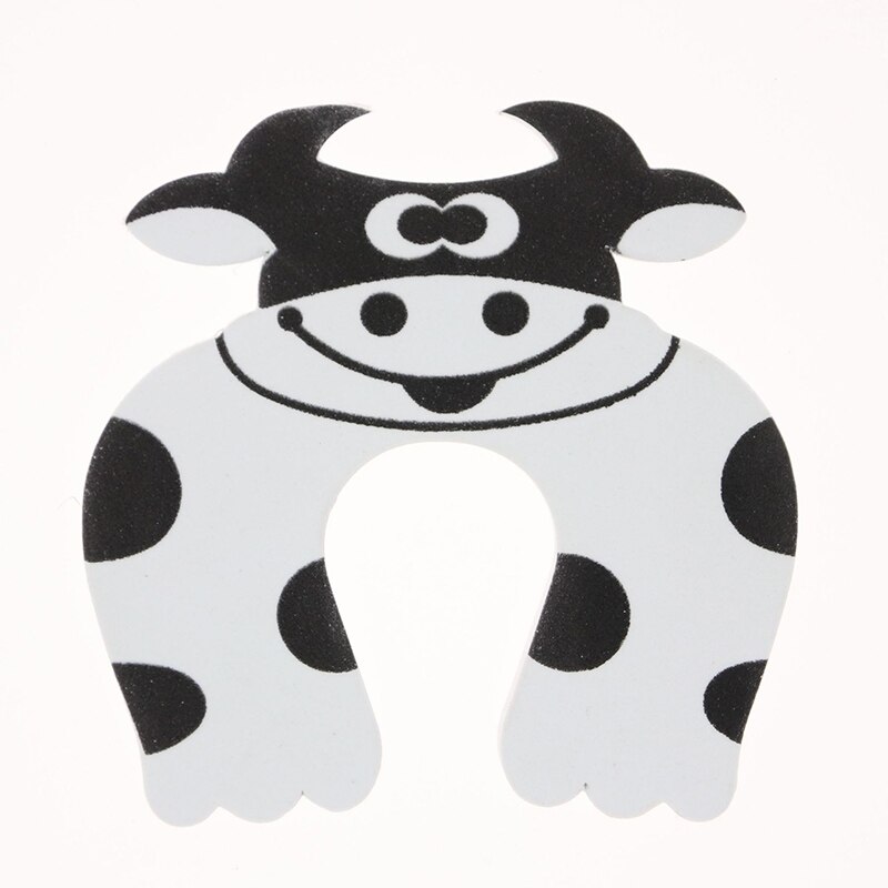 5Pcs/Lot Baby Safety For Newborn Furniture Protection Card Door Stopper Security Cute Animal Care Child Lock Finger Protector: Cows 5Pcs