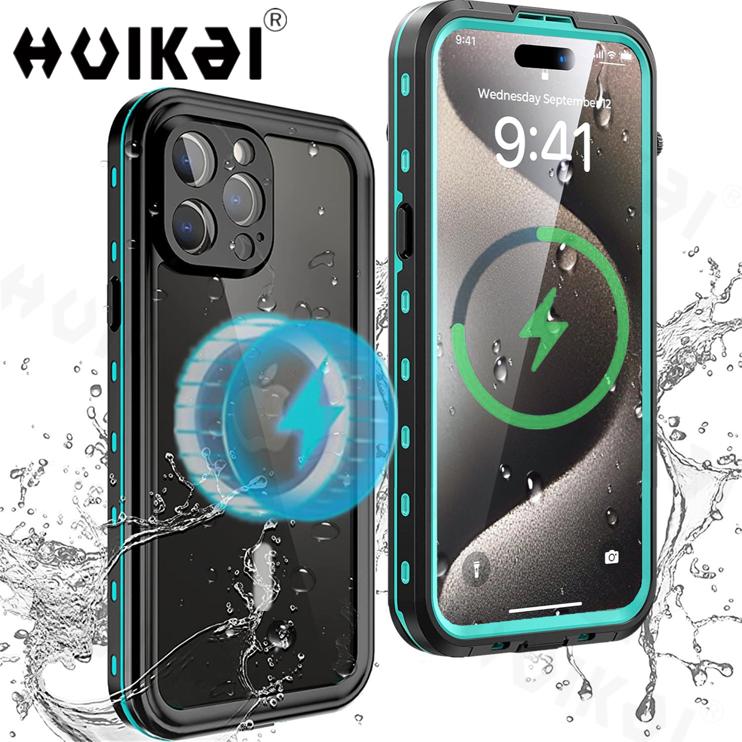 Wasserdichte Hülle für iPhone 15 Pro Max 14 Pro iPhone 13 Pro Max IP68 Schutz Ganzkörper schutz staub dichte magnetische Handy hülle