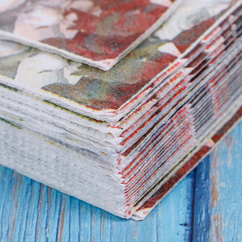 33cm*33cm Printed Feature Rose Paper Napkins For Event & Party Decoration Tissue Decoupage Flowers pattern napkin