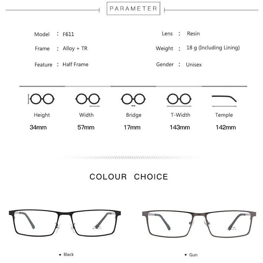 Ultralight Metal Optical Glasses Frames for Myopia &Hyperopia ,Spring Hinge Prescription Eyewear Glasses Frame