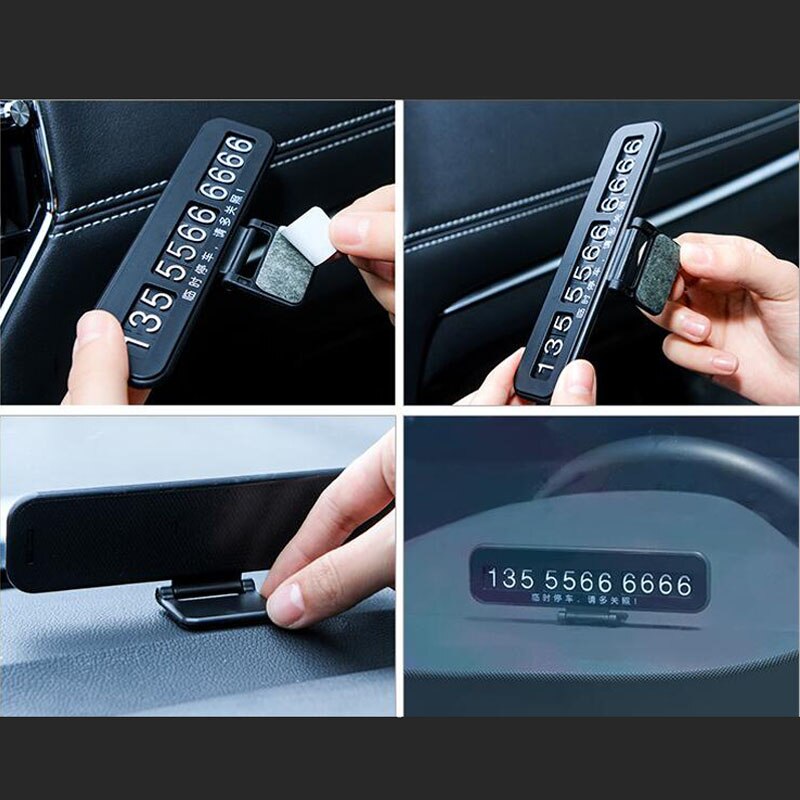 Hideable Auto Telefoonnummer Kaart Plaat Stickers Auto Styling Tijdelijke Parkeerkaart Telefoon Nummer Kaart Plaat Telefoonnummer